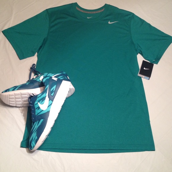 Nike Men's Nike tee Dri fit Stay Cool teal - Picture 2 of 2